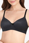 Amante Smooth Dreams Padded Non Wired Full Coverage T-Shirt Bra - Black Dot Print — thumbnail 4